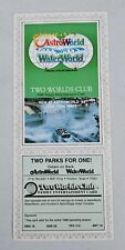 RARE 1988 Six Flags Astroworld Coupon 1st Year Tidal Wave Defunct Amusement Park picture