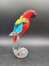 Art Glass Bird Parrot Figurine 7 1/4” Tall picture