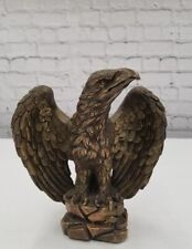 Bronze Dark Brown Decorative Eagle Statue Figurine Made In Italy picture