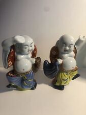 2 Beautiful Vintage Dancing Buddha Holding Nap Sack 7