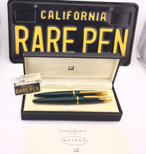 ALFRED DUNHILL AD2000 Fountain Pen & Ballpoint GREEN SPARKLE GT 18K M Nib Boxed picture