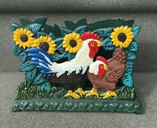 Rooster and Hen Napkin Holder Cast Iron picture