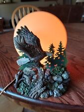 Lamp Bald Eagle Lighted Moon Behind a Eagle Mountain Vintage Warm Glow picture