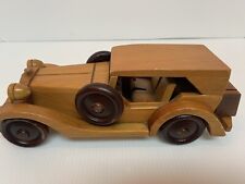 VTG Stained Wooden Hand Made Model Car Roadster 10” Touring Car picture