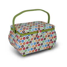 Curved Sewing Basket, Large, Multicolor Retro picture