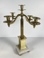 Vintage Dilly Candelabra 5 Arm 16.5” Candle Holder Marble Base MCM (Chipped) picture