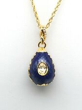 Blue Egg Pendant Necklace with crystals by Keren Kopal picture
