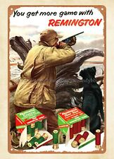 1958 Remington 12 Gauge Ammo Duck Hunting Dog metal tin sign vintage bar signs picture