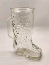 vintage cowboy boot glass mug with handle - embossed design picture