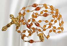 Unbreakable Handmade Catholic Rosary Topaz Czech Crystal November Birthstone picture