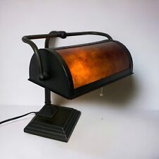 Vintage Arts & Crafts Mica Series Tensor Bronze Tone Metal Swivel Bankers Lamp picture