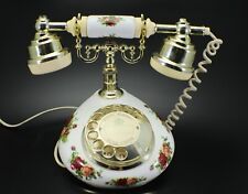 Royal Albert Old Country Roses ROTARY TELEPHONE Astral Telecom  Works US Plug picture