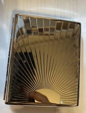 Art Deco Silver Sunbeam 2-clip 100s Cigarette Case Business Credit Card Holder picture