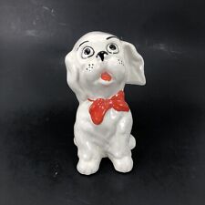 Vintage White Ceramic Dog Puppy Figurine Santa Rosa Brazil  6-1/4” x 5-1/4” picture
