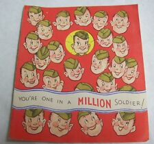 RARE Vintage 1943 WWII You're One in a MILLION SOLDIER Greeting Card picture