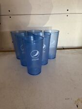 6 Pepsi Cola Restaurant Ice Blue Pebbled Plastic Cups picture