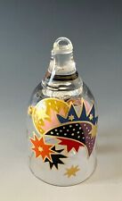 Rosenthal Crystal Glass Bell Brigitte Doege Stars Moon Germany Multicolor Vtg picture