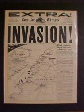VINTAGE NEWSPAPER HEADLINES~ WORLD WAR 2 GERMAN FRANCE D-DAY INVASION WWII  1944 picture