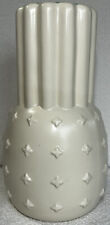 Vintage 1943 Red Wing #1199 Ivory Vase 12”H With Stars & Ribbed Exterior VGUC picture
