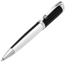 Xezo Visionary Ballpoint Pen, Black & White Enamel Colorblock. Chrome Plated picture