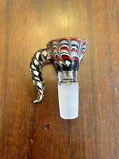 14mm Premium Glass Hookah Bowl Zebra Horn Twist Multi-Color Tye Dye picture