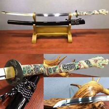 Unique Japanese Samurai Sword High Manganese Steel Sharp Blade Dragon-Head KATAN picture