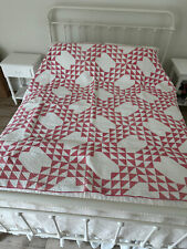 Antique Vintage Stunning Red/White Quilt Excellent Condition picture
