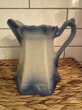 Vintage Blue Stoneware Pitcher  6”Clay City Pottery Inc. Indiana picture