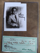 Alex Haley Personal Signed Check W/ Certificate Of Authenticity 1988 Plus Photo picture