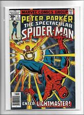 THE SPECTACULAR SPIDER-MAN #3 1977 VERY FINE+ 8.5 3163 LIGHTMASTER picture
