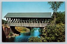 Keniston Covered Bridge Blackwater River New Hampshire Vintage Postcard A128 picture