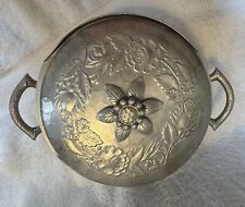 Vintage Everlast Forged Aluminum Hammered Covered Casserole Floral Theme picture