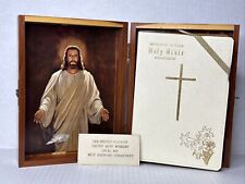 VTG 1968 Illustrated Memorial Edition Holy Bible in Custom Wooden Box Catholic V picture