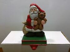 Midwest of Cannon Falls Eddie Santa Holding Teddy Bear Stocking Holder picture