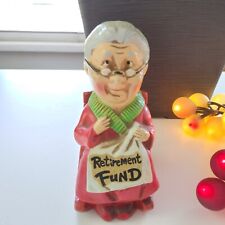 Vintage Piggy Bank Japan Grandma Rocking Chair Retirement Fund Ceramic picture
