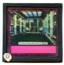 The Great Pompeian Bath, White Star Line SS Majestic, Antique Glass Slide Photo picture