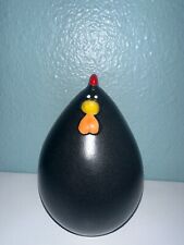 Egg Shaped Chicken Decor Black 5 inches tall Decor New picture