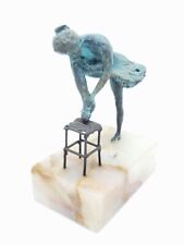 Metal Ballerina Straightening Laces Signed by Artist on Quartz Block picture