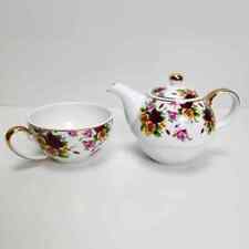 The Leonardo Collection Old Country Roses Pattern Teapot & Teacup Set VGC picture