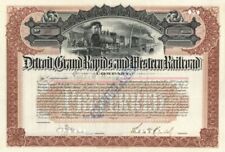 Detroit Grand Rapids and Western Railroad Co. - Stock Certificate - Railroad Sto picture