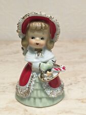 Vtg 1950s Lefton Christmas Xmas spaghetti angel bell basket candy cane star picture
