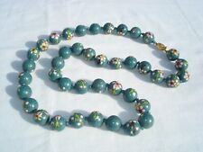 VINTAGE CHINESE EXPORT BLUE CLOISONNE BEAD NECKLACE picture