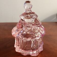 Vintage Mosser Glass Co. Ladies Powder Box Woman With Hoop Skirt picture