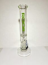 ROOR Straight 14” Glass 14mm Tobacco Hookah Bubbler Green Decal picture