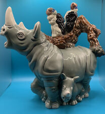 Paul Cardew Design Teapot Endangered Species Series Black Rhino & Vultures 2005 picture