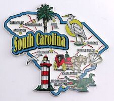 SOUTH CAROLINA STATE MAP AND LANDMARKS COLLAGE FRIDGE COLLECTIBL SOUVENIR MAGNET picture