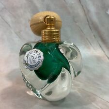 Vintage I.W. Rice IRICE Round Crystal Glass Green Perfume Bottle Atomizer picture