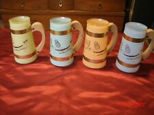 Set of 4 Siesta Ware Tropical Style Frosted Glass Mugs with Wooden Handles picture