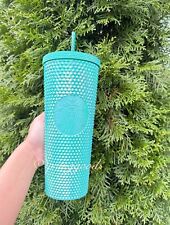 Starbucks 24 oz Bling CUP Studded Tiffany Turquoise Studded Tumbler Indo NEW picture