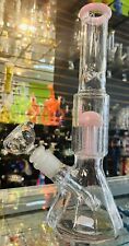 12” inch PINK Glass Water Pipe Bong Honeycomb + Ice Catcher Diamond Base + Bowl picture